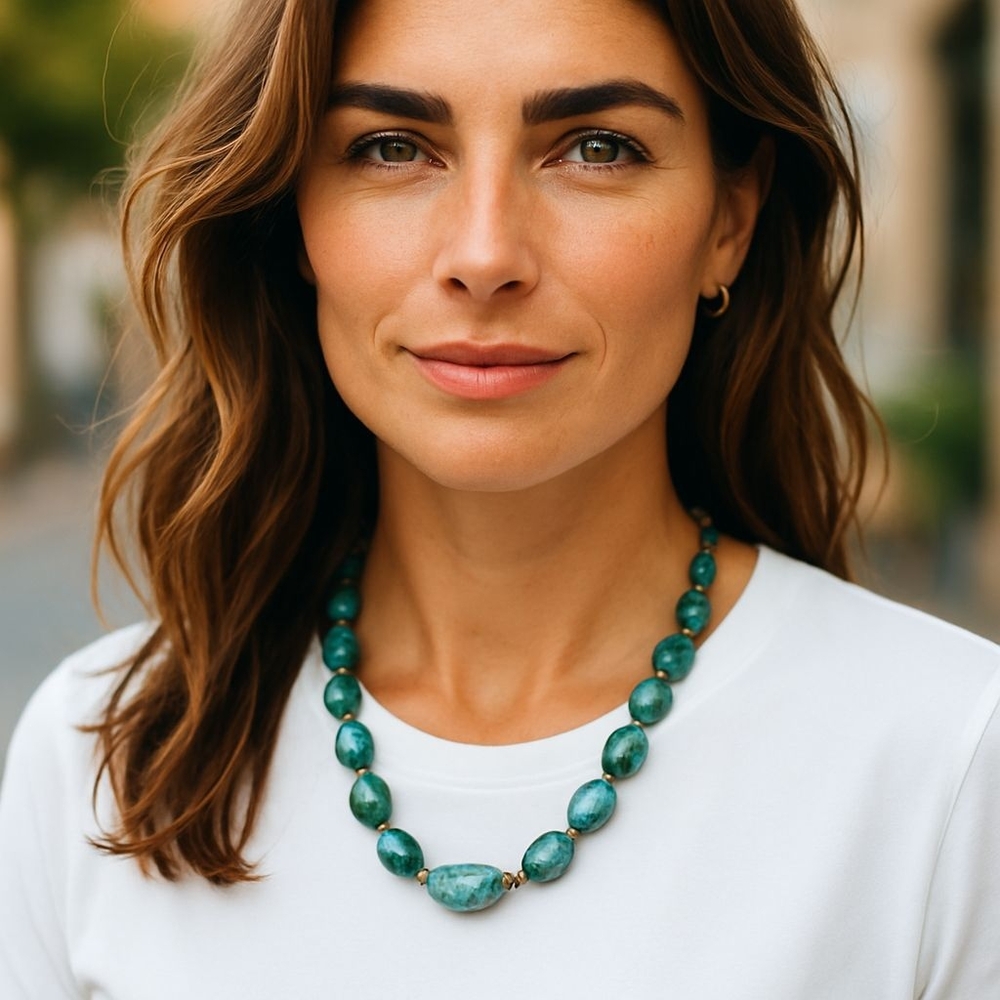 Jade Chocker Hand Knotted 16" Necklace